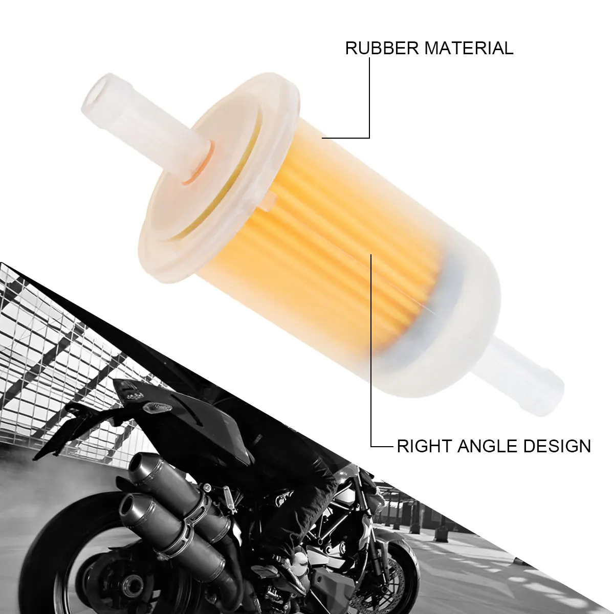 8mm Motorcycle Oil Filter Inline Gas Fuel Filter Motorbikes Scooter Gasoline Filters Tool for Street Dirt Bike Motorbike ATV