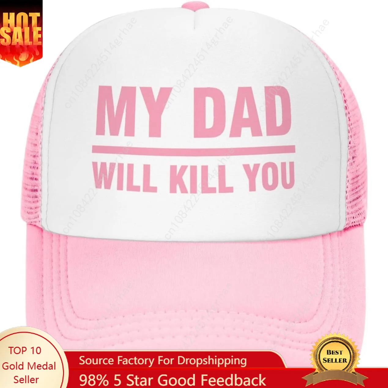 

My dad Will Kill You Hat for Womens Funny Washed Distressed Baseball Caps