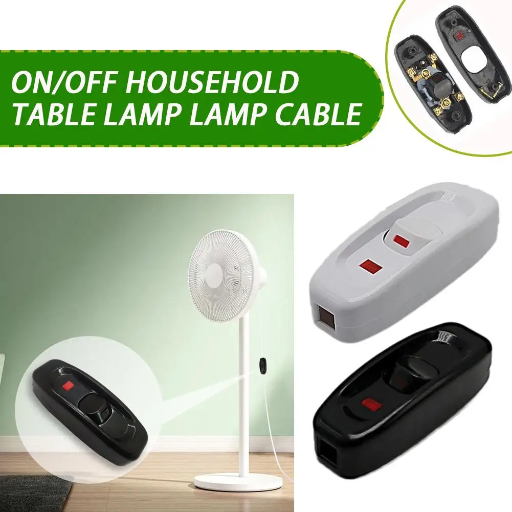 Household Bedside Lamp Switch AC 250V 10A Inline ON/OFF Table Cord Indicator Desk LED with Cable Light Switch Lamp Z1R7