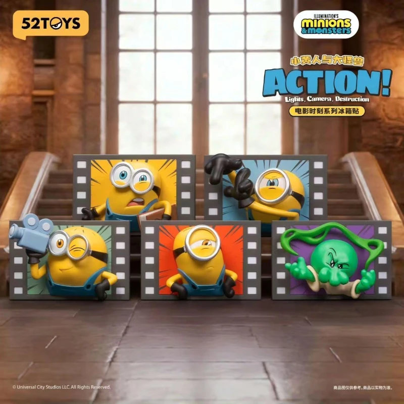 New Arrival Genuine 52toys Minions And Monsters Action! Movie Time Series Refrigerator Blind Box Trendy Play Birthday Gift