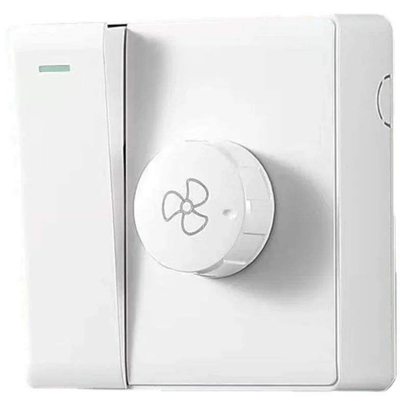 WZ-User Friendly Ceiling Fan Control Panel 86 Type Fan Adjustment Tool with Single Switches, Stepless Speed Controller White