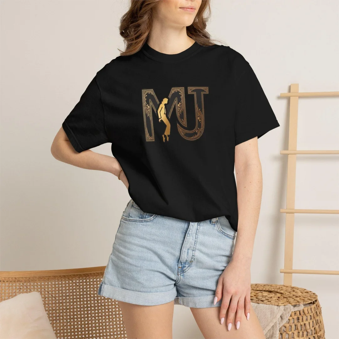 Michael Jackson Movie Premiere Shirt Vintage MJ Gold Silhouette Tee Summer cotton Men's T-Shirt Kid's Clothing Tee Woman ﻿