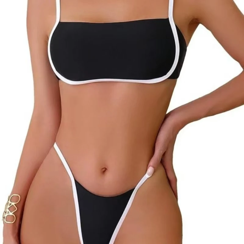 Minimally Sexy Swimsuit With Adjustable Shoulder Straps And No Steel Support Bra High Waisted Triangle Pants Split Bikini