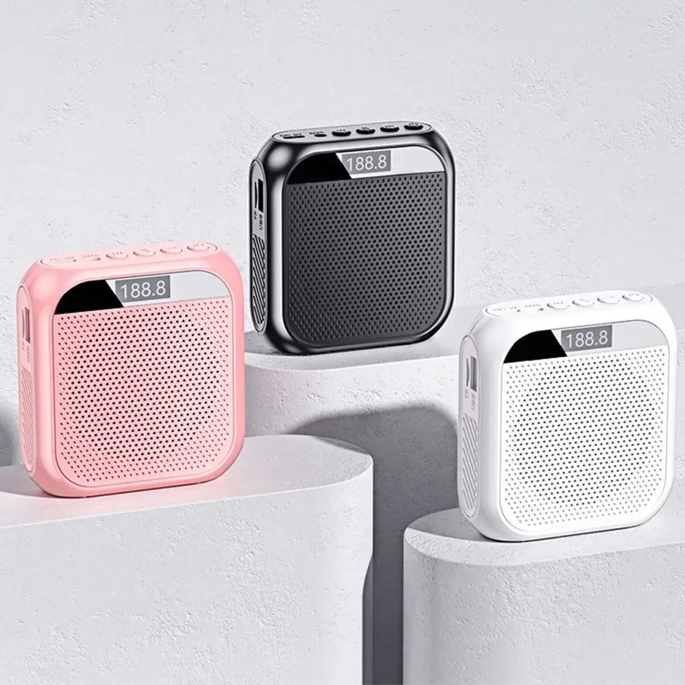 

Mini Rechargeable Wireless Voice Amplifier With Microphone Ultralight Megaphone Led Display Audio Speaker Presentation