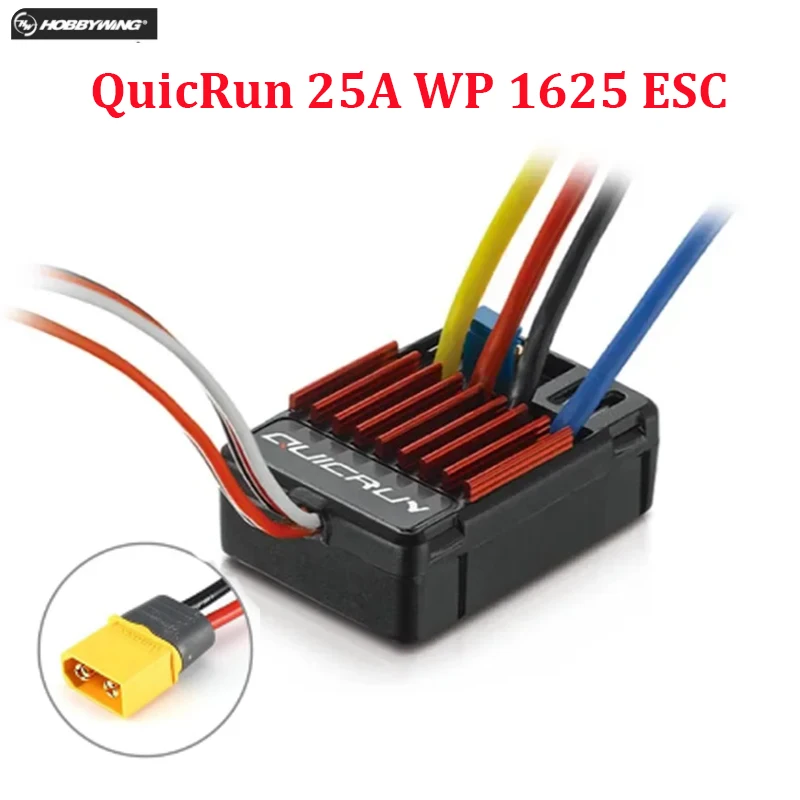 

HOBBYWING QuicRun 25A WP 1625 Waterproof Brushed ESC for 1/16 1/18 RC Touring Car Buggy Monster Truck Crawler 280 370 380 Motor