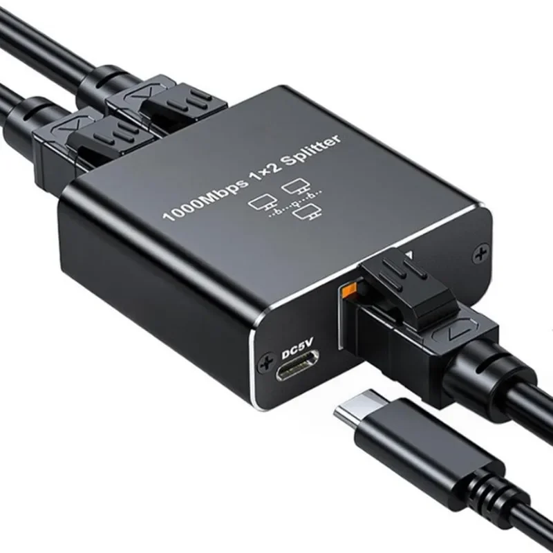 1000Mbps Gigabit network distributor ﻿1x2 Network Splitter RJ45 Lan Ethernet Adapter for PC Laptop TV Router Set-Top Extender
