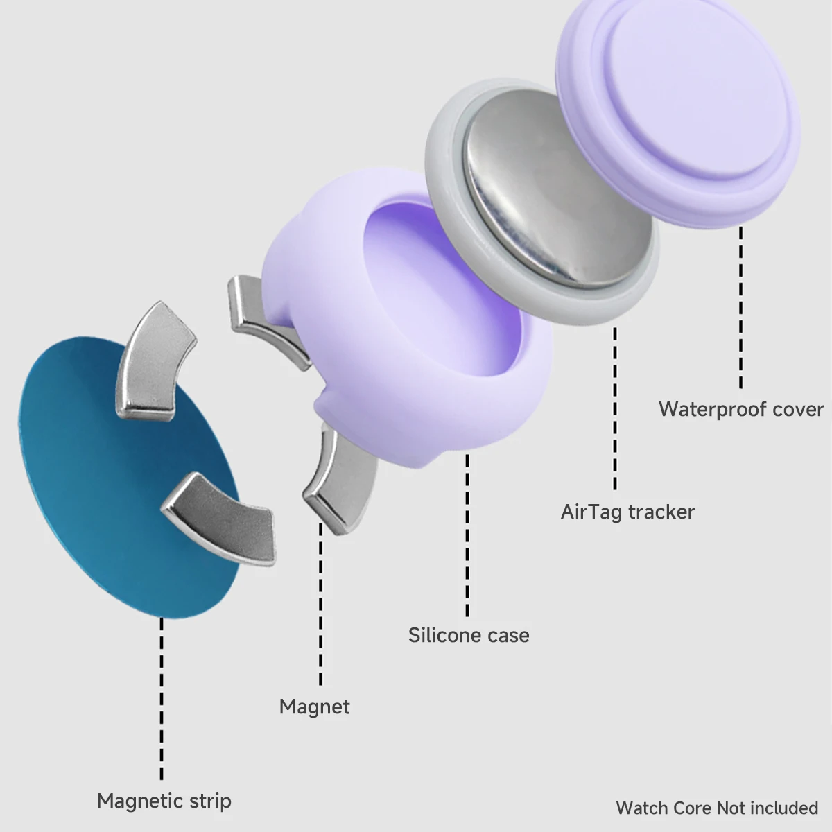 

NEW Magnetic Silicone Case for Airtag Hidden GPS Tracker Soft Protective Waterproof Holder for Air Tag Bike Car Motorcycle Cover