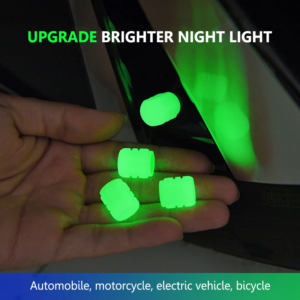 4 قطعة جذع الإطارات يغطي العالمي الإطارات الجذعية غطاء صمام مضيئة فراغ الإطارات صمام استبدال ترقية للسيارات دراجة نارية دراجة #3