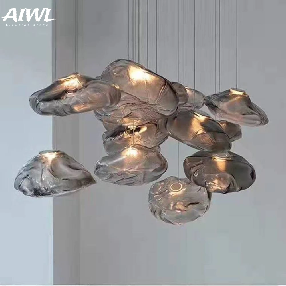 

Nordic LED Chandelier Dining Room Island Clear/Amber/Smoky Glass lampshade Pendant Lamp Restaurant Bar Coffee Shop Hanging lamp