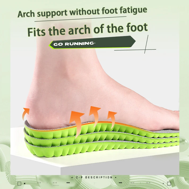 1Pair breathable comfortable insole Running Sports insoles soft shock-absorbing Shoe Sole Men Women Shoe Pads image 5