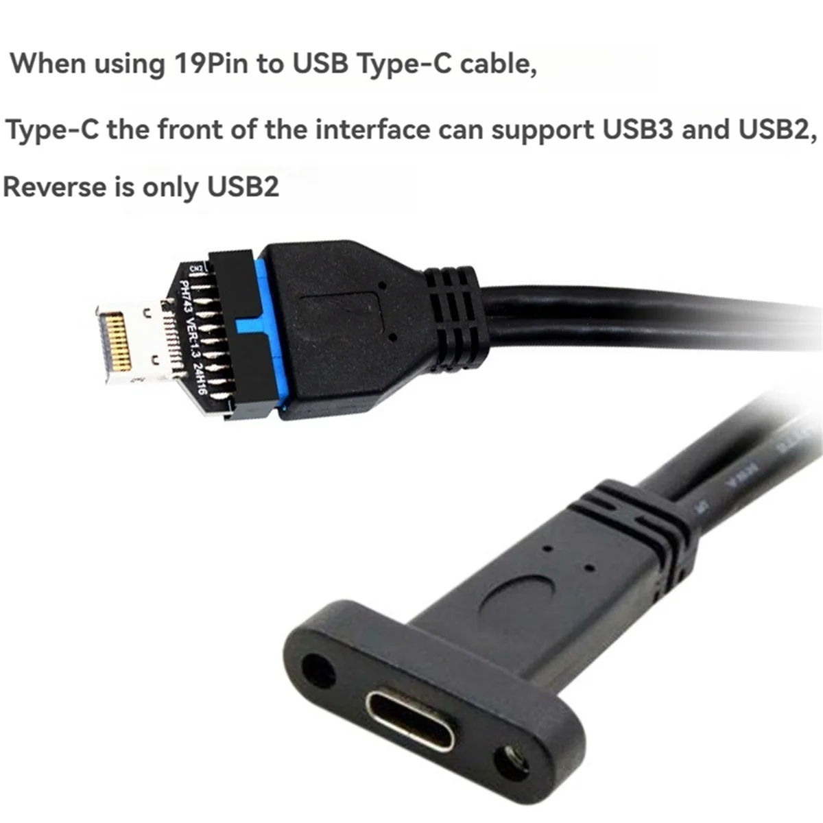 New USB3.2 Type-E 20Pin to USB 19P Chassis Front USB Type A Type C Extension Adapter for Desktop Motherboard