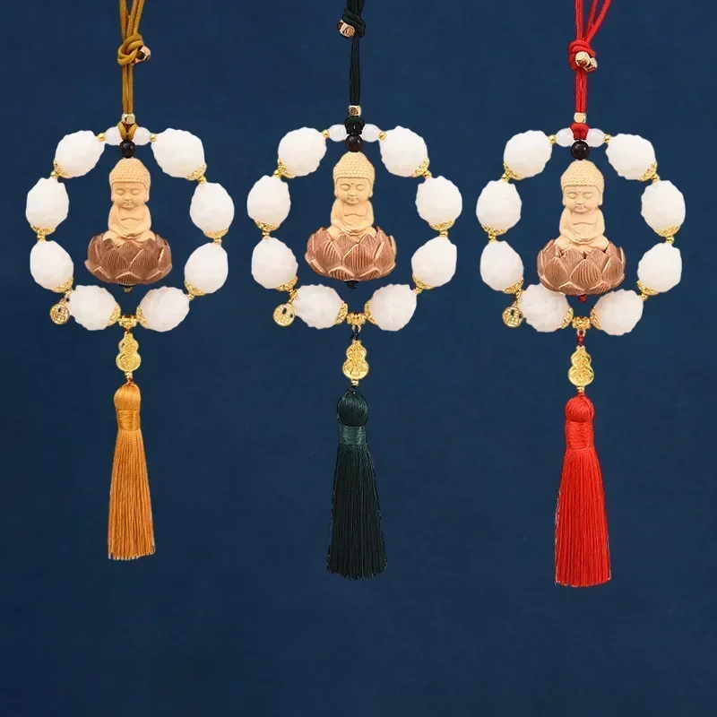 

Car Pendant Out of The Buddha and Into The Safe Chinese Style Resin Car Interior Pendant Bodhi Lotus Rearview Mirror Pendant