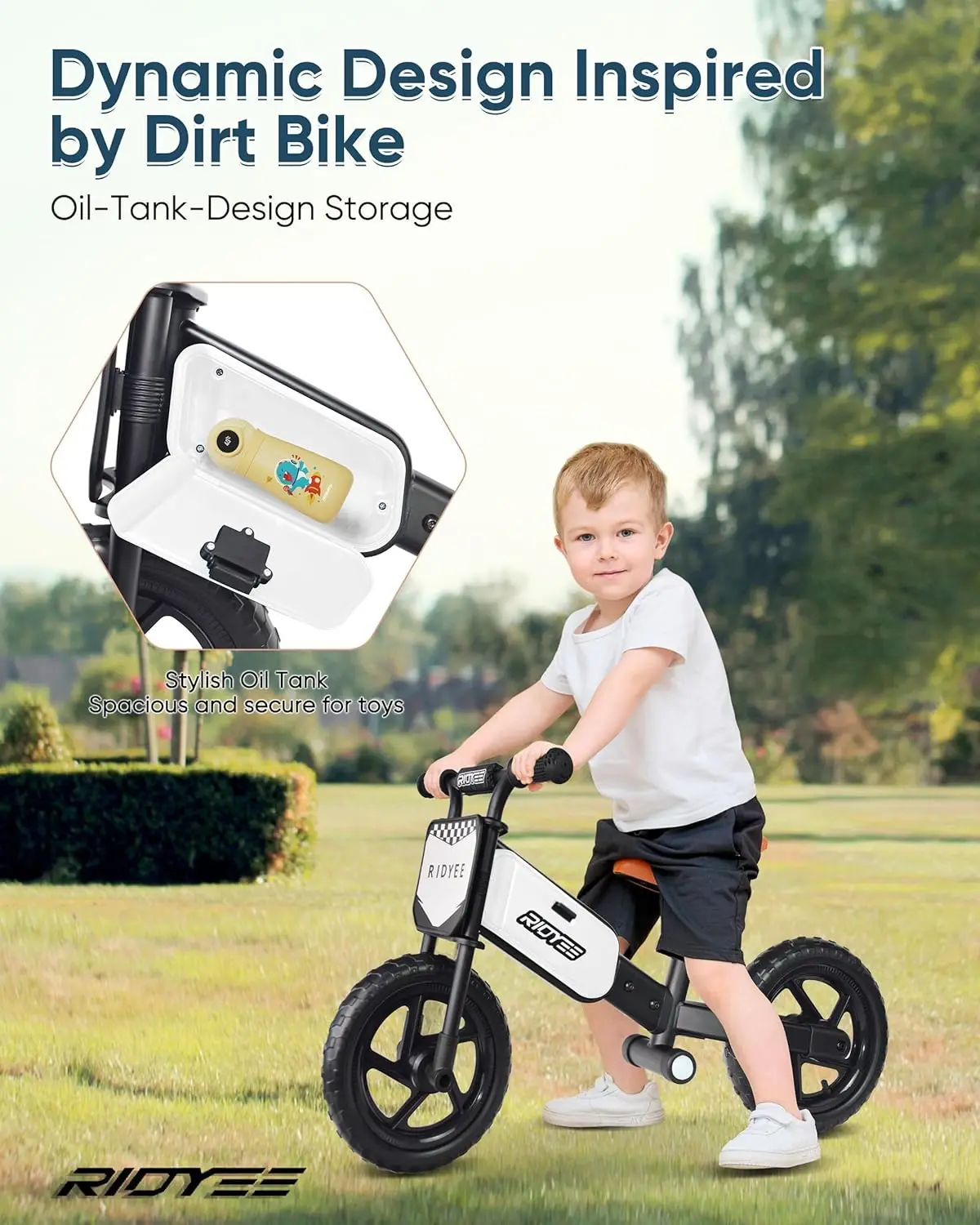 Toddler Balance Bike 2 Year Old, Kids Balance Bike for 2 to 5 Year with Tool-Free Adjustment, Limited Steering, Footrest, Custom