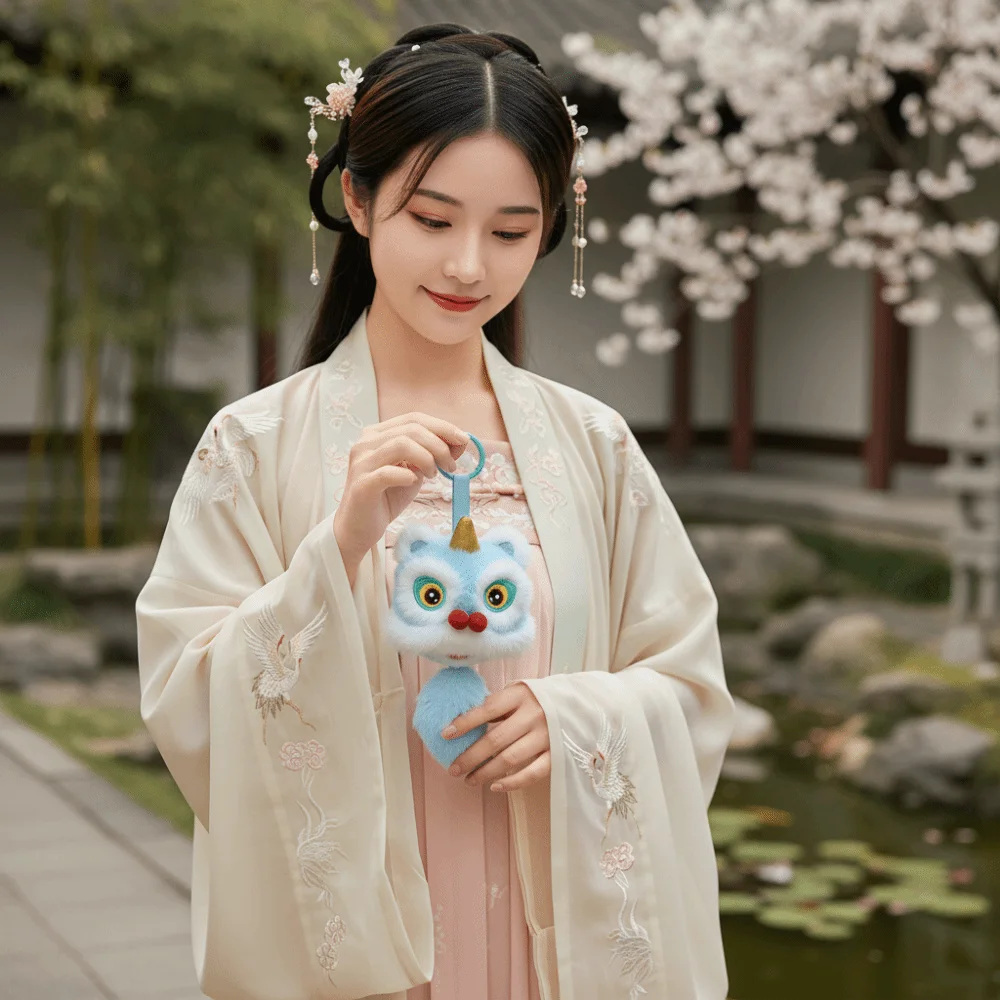 

Cartoon Lion Dance Keychain Awakened Lion Chinese Style Lion Dance Pendant Year of Horse Chinese New Year Gift