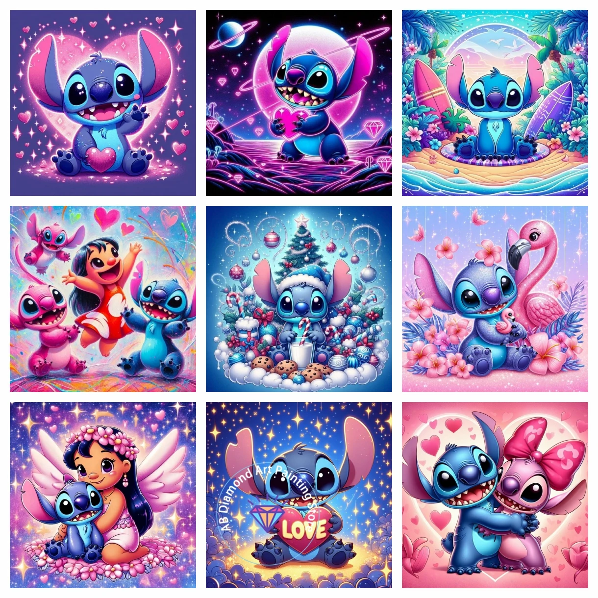 

Stitch Lilo & Stitch Cartoon Color AB Diamond Painting Kit DIY Cross Stitch Handmade Art Gift Crafts Home Decor Children Gift