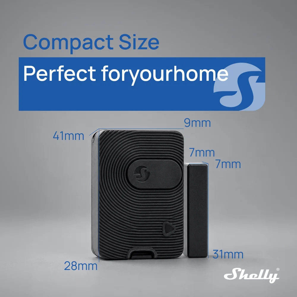 Shelly BLU Door/Window Outdoor ZB Zigbee IP55 Wireless Outdoor Mini Smart Wireless Door Detector Open Closed Alarm System IP55