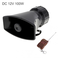 Wireless Police Car Horn Electronic Siren Loud 100W 12V 7-Sounds Speaker Warning Alarm Fire Siren Loudspeake Car Accessories