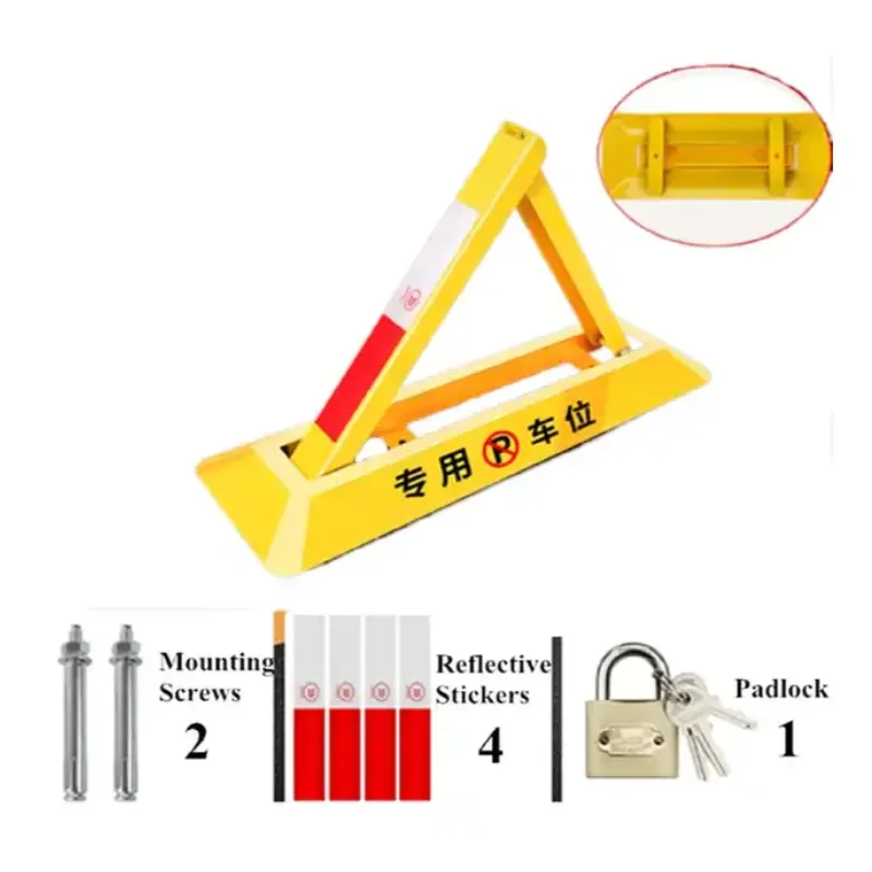 Portable Safety Lock Barrier para carro, Folding Lot, Sem estacionamento, Segurança do veículo