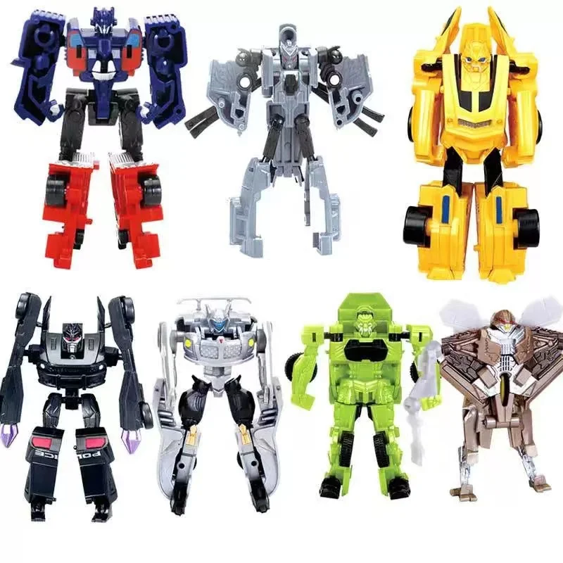 Mini Cartoon Deformation Robocar Transformation Robot Car Aircraft Action Figure Toys Classic Model For Boy PVC Car Toy Kid Gift