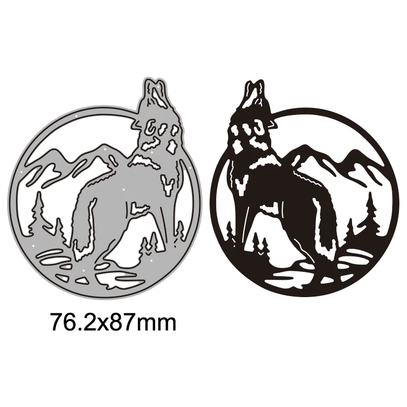 Metal Cutting Dies Howling Wolf Circle DIY Scrapbooking Crafting Knife Mould Blade Punch Decor Paper Cards 2022 New Dies