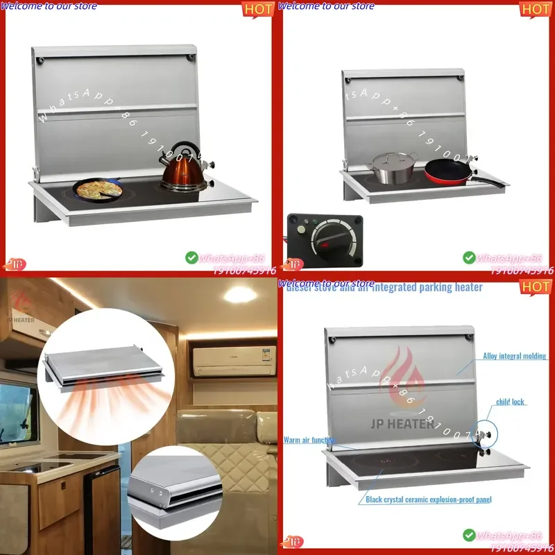 2026 JP Caravan Motorhome Boat Cooking Heating 12V 2200W Cooker Cooktop Wallas Combined Hob Sink and Stove