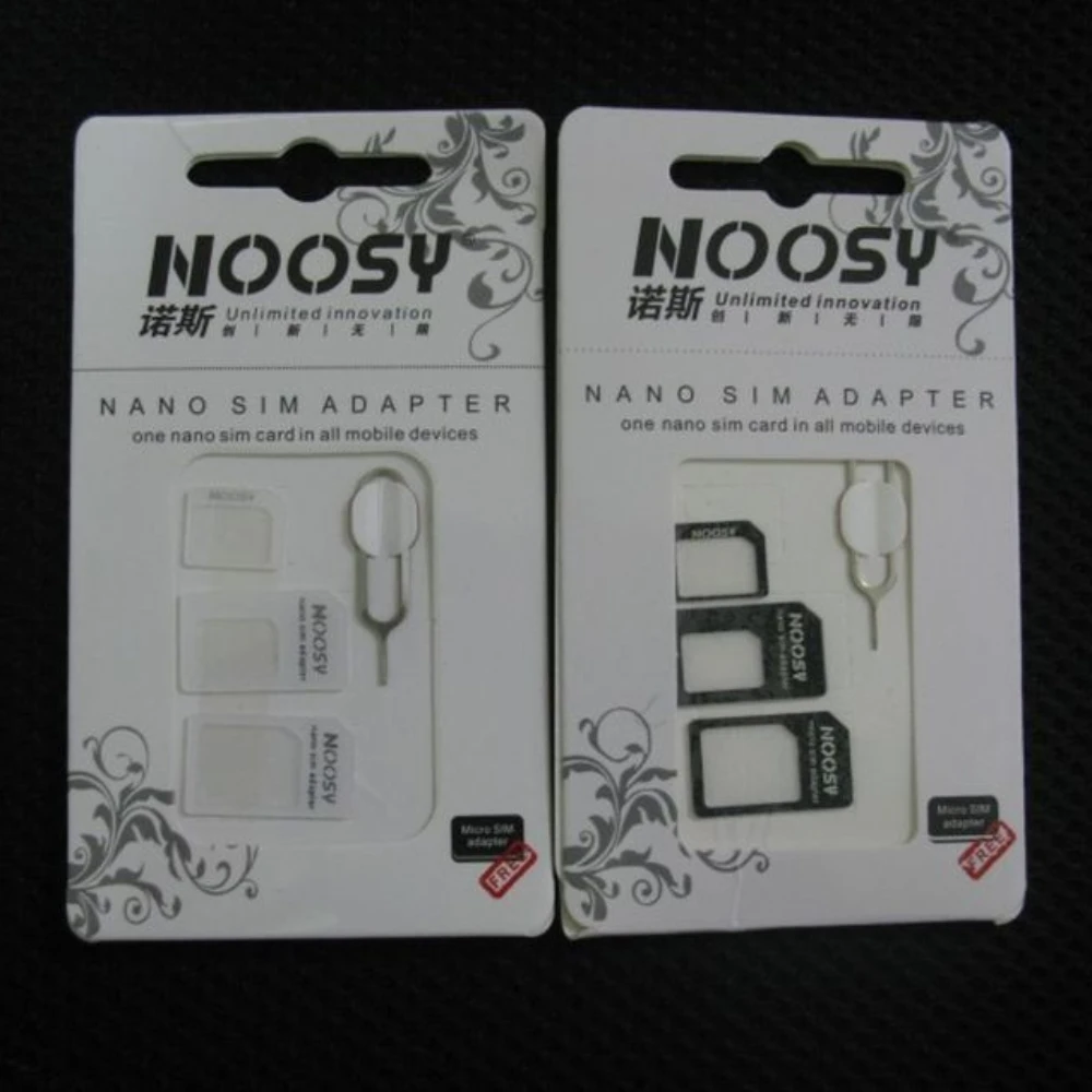 20sets Nano SIM Card Adapter 4 In 1 Micro Sim Adapter With Eject Pin Key Retail Package For IPhone For Samsung Mobile Phone