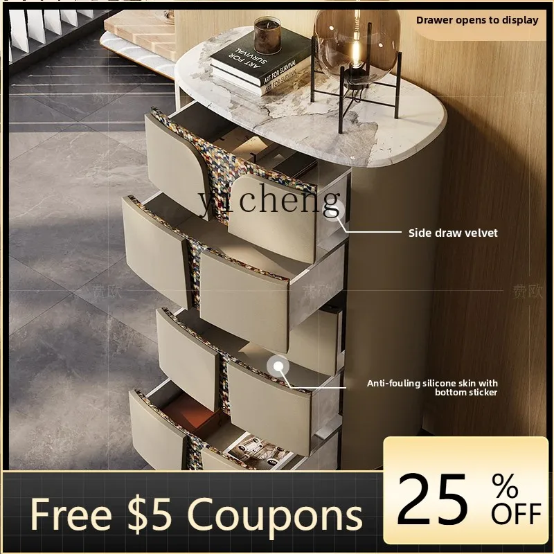 

zz light luxury chest of drawers modern high-end bedroom painted marble storage drawers three or four bucket