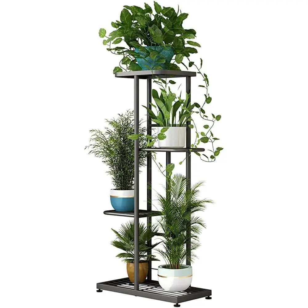 

Indoor Outdoor 4 Tier Metal Plant Stand Patio Plant Rack Garden Balcony Living Room