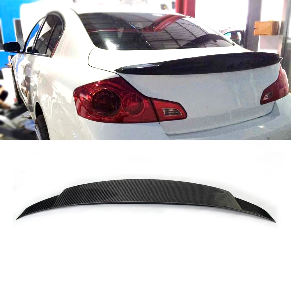 

Suitable for Infiniti G25, G35 and G37 sedans 4DR 2007-2013 G37 carbon fiber rear trunk spoiler wings
