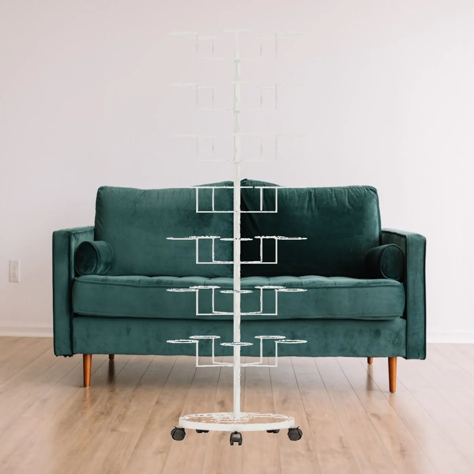 Metal Hat Rack Stand for Displaying 7 Tier Wheeled Holder for Retail Store Hat Organizer Storage Rack