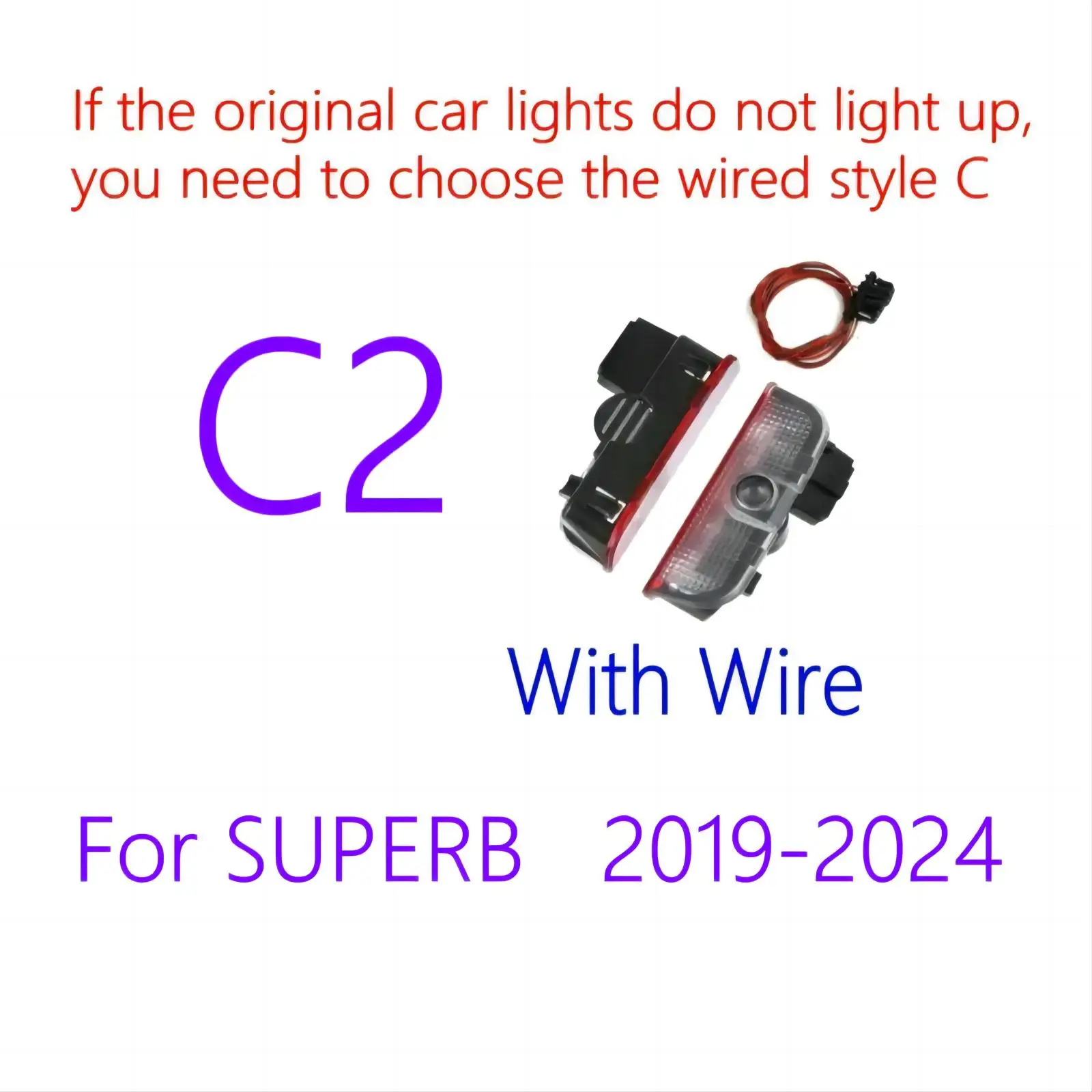 2 LED باب السيارة كشاف ضوء لسكودا VRS سوبيرب 2009-2024 2011 2012 2013 2014 2015 2017 2018 2019 2020 2022 2023 اكسسوارات #3