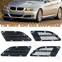 PMFC For BMW E90 E91 2009 2010-2012 Car Front Bumper Lower Fog Light Grille Cover Mesh Car Accessories 51117198901 51117198902