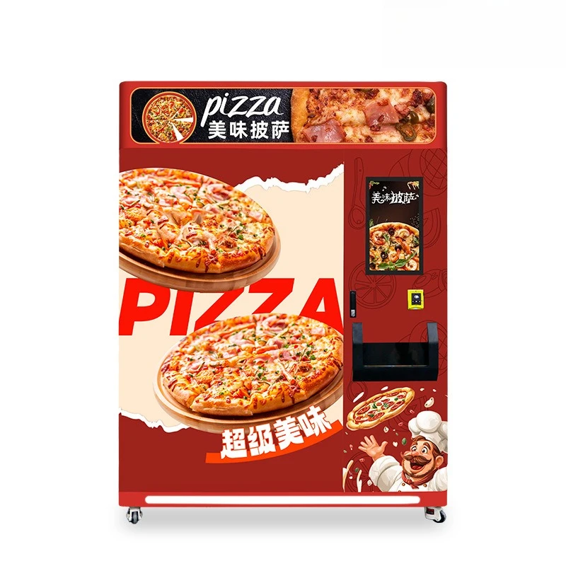 Commercial fully automated pizza vending machine with own roaster