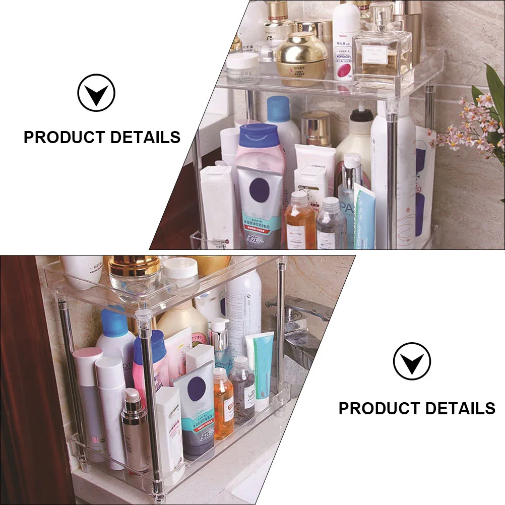 

1Pcs Acrylic Storage Box Toiletry Rack Bathroom Organizer Durable Practical Design for Small Items and Cosmetics