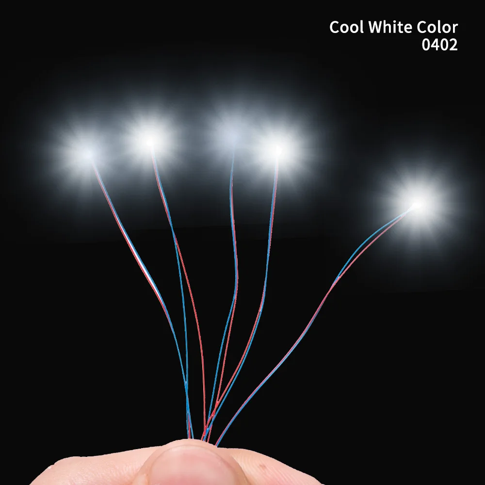 40 Uds 0402 0603 lámpara Led Smd con cable 2,2-3V Diy modelo hacer juguetes luz presoldada para diseño de tren ferroviario/decoración de mesa