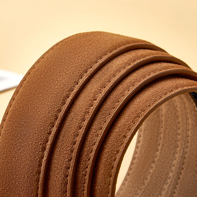 Suede Leather Replacement Belt 3.5cm for Automatic Buckle, Men's Genuine Leather Belt Automatic belt for men
