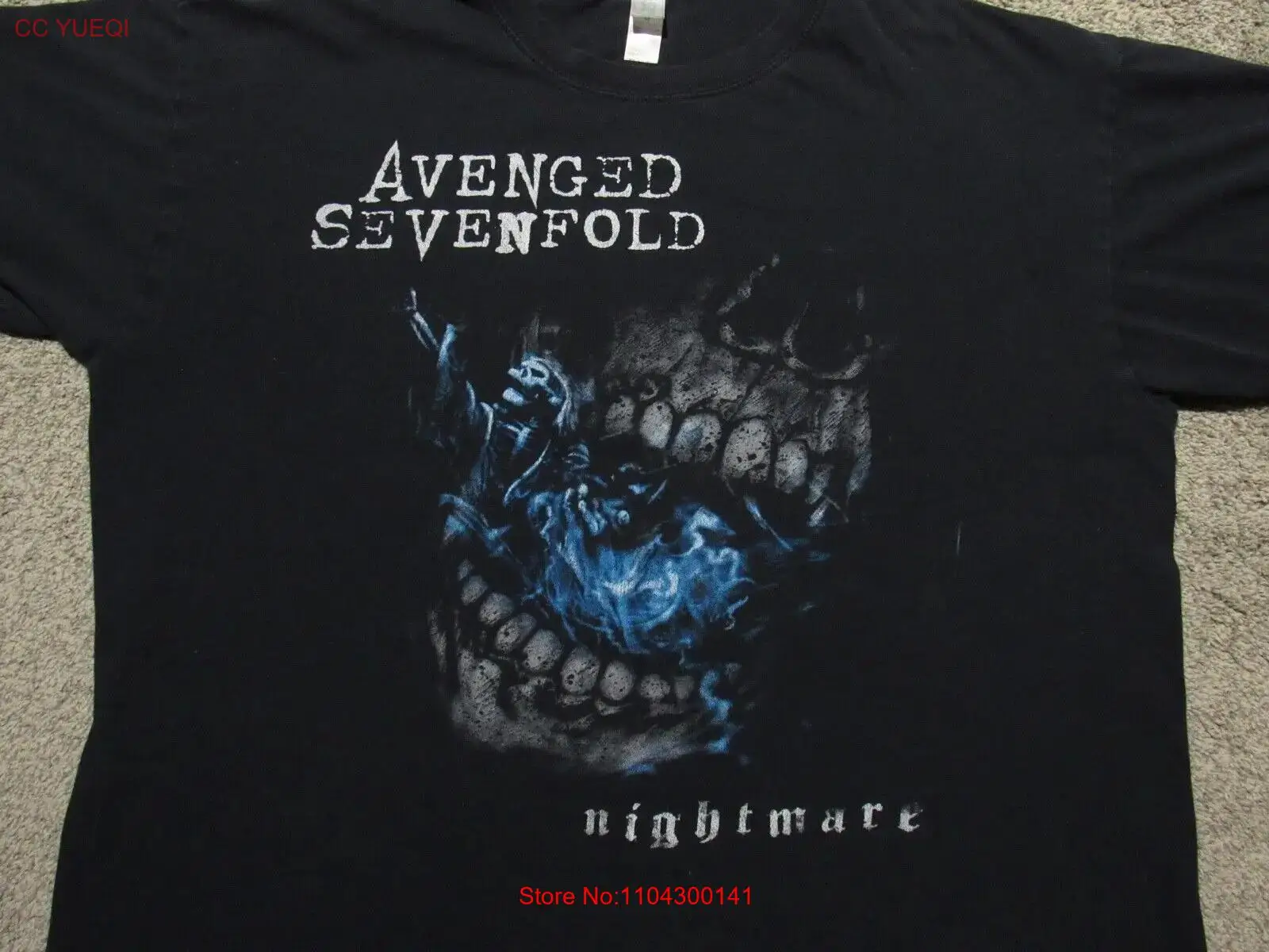 AVENGED SEVENFOLD Nightmare Skull T SHIRT Mens LARGE MetalCore Metal Band A7X L long or short sleeves