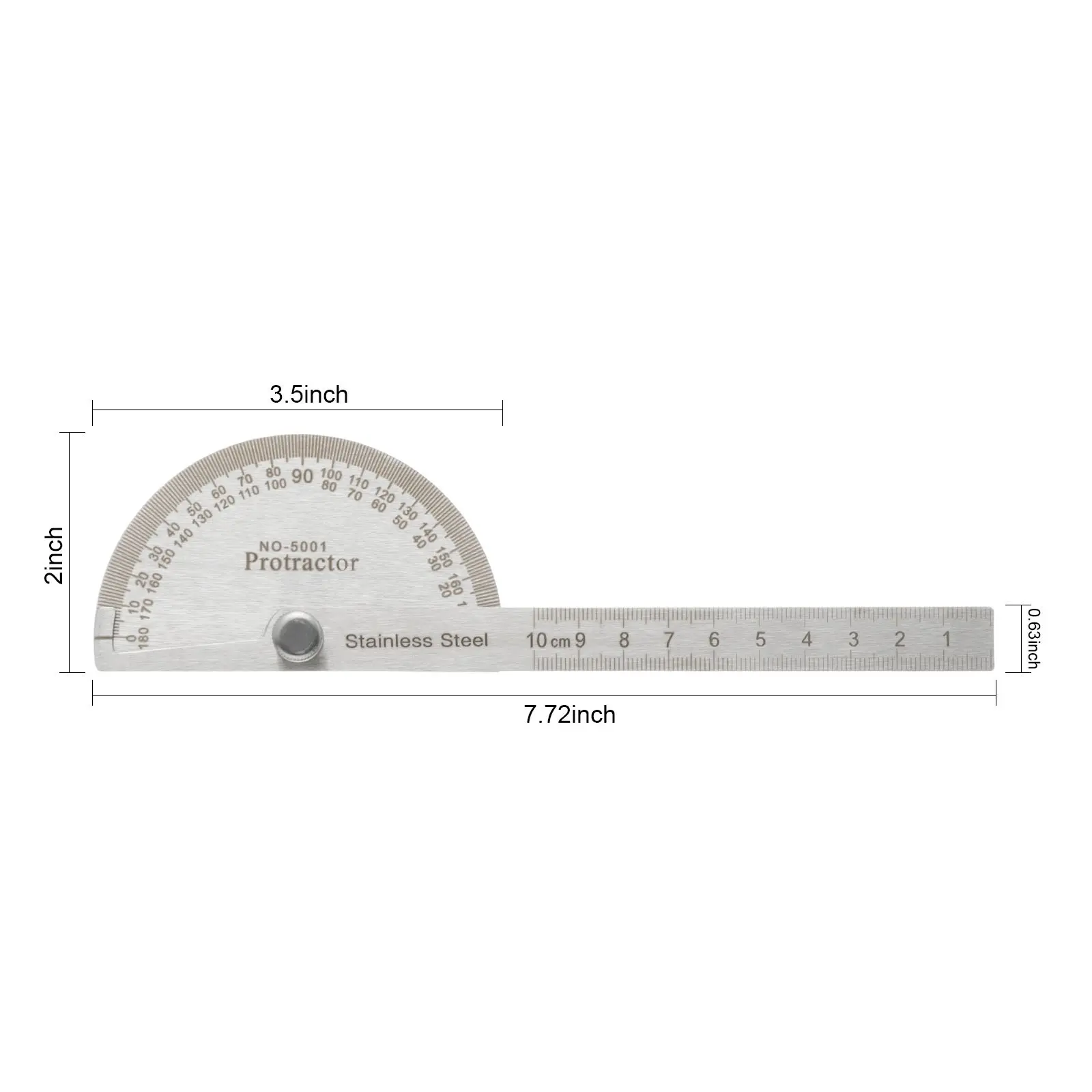 Multifunctiona Adjustable Craftsman Round Head Rotary Angle Finder Protractor Measuring Ruler 180 Degree