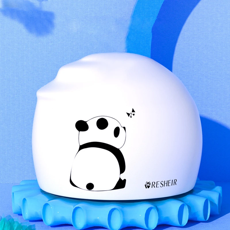 قبعة سباحة من السيليكون بطباعة كرتونية للأطفال ، حماية أذن مضادة للماء ، مطلية ، للأولاد والبنات