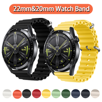 20mm 22mm Band For HUAWEI WATCH 4 GT 3 46/42mm Ocean Sport Silicone Strap GT Runner Watch 2 GS Pro ES Bracelet Wristbands