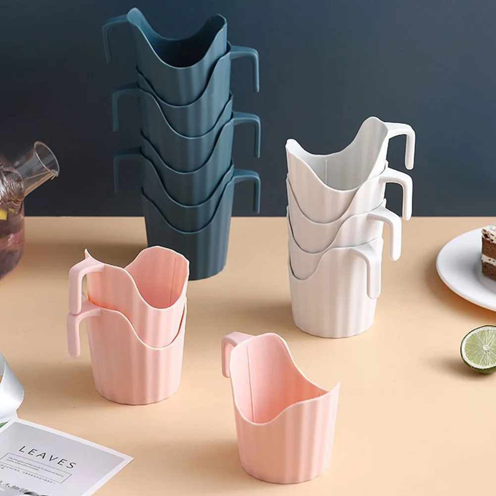 

6pcs Anti-scalding Cup Holders White Color Smooth Corners Premium Plastic Suitable Paper Cups Household Office Cafe
