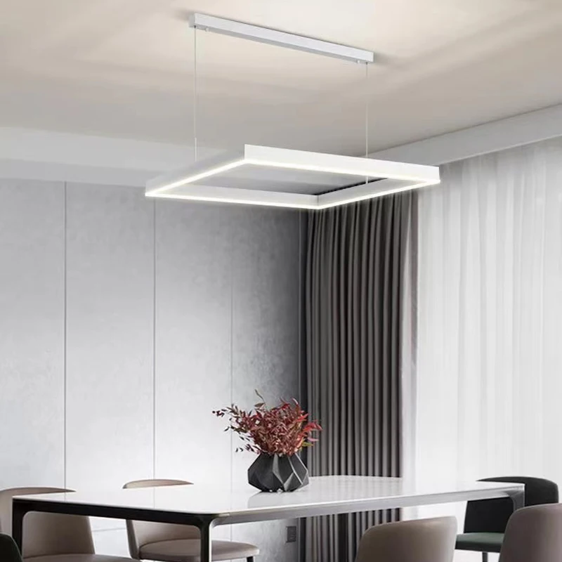 Modern Crystal Black/White Pendant Light LED Staircase Light Indoor Decoration Living Room Dining Room Bar  Lighting Fixtures