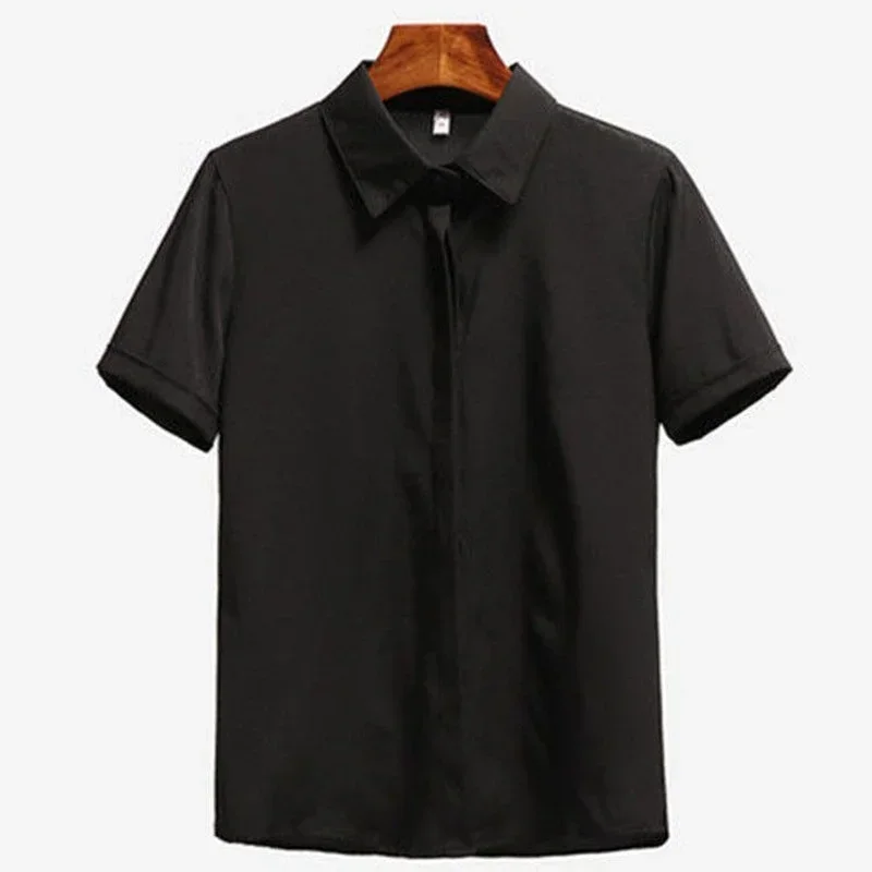 

Shirt Women Casual All-match New Design Solid Рубашка Женская Simple Trendy Office Lady Korean Fashion Cozy Ins Hot Sale Summer