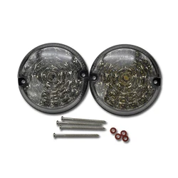 2* 95mm Car LED Smoke Red Rear Fog Lamp Smoke White Rear Reversing Lamp For Land Rover Defender 2001-16 Defender Cabrio 1990-16