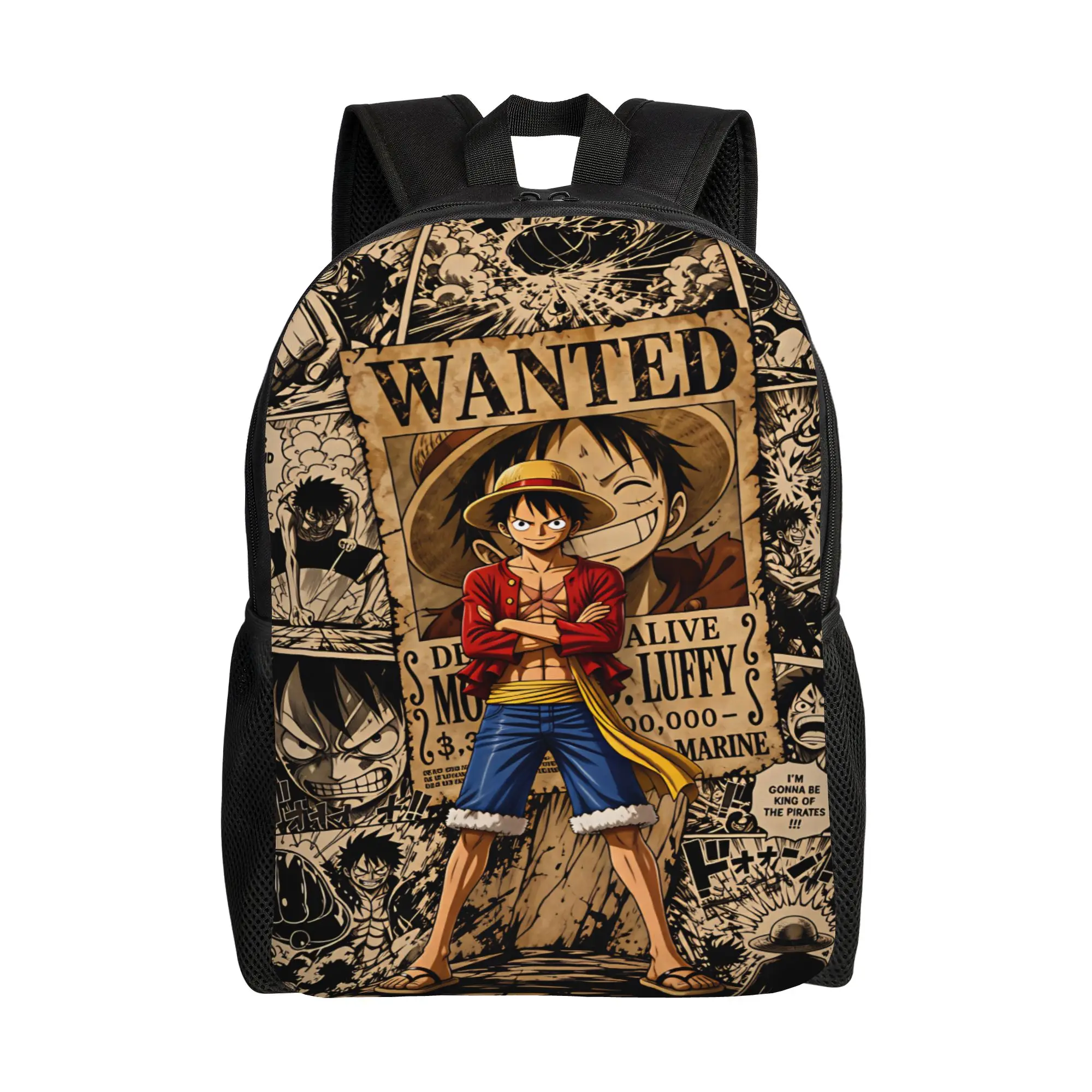 

Ones Pieces Backpack Luffy Hiking Backpacks Female Fashion School Bags Custom Pattern Rucksack