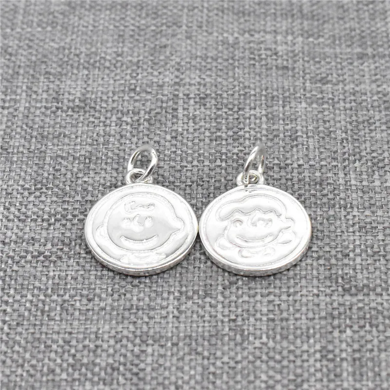 2pcs of 925 Sterling Silver Boy Girl Children Disc Tag Charms for Bracelet Necklace Earring