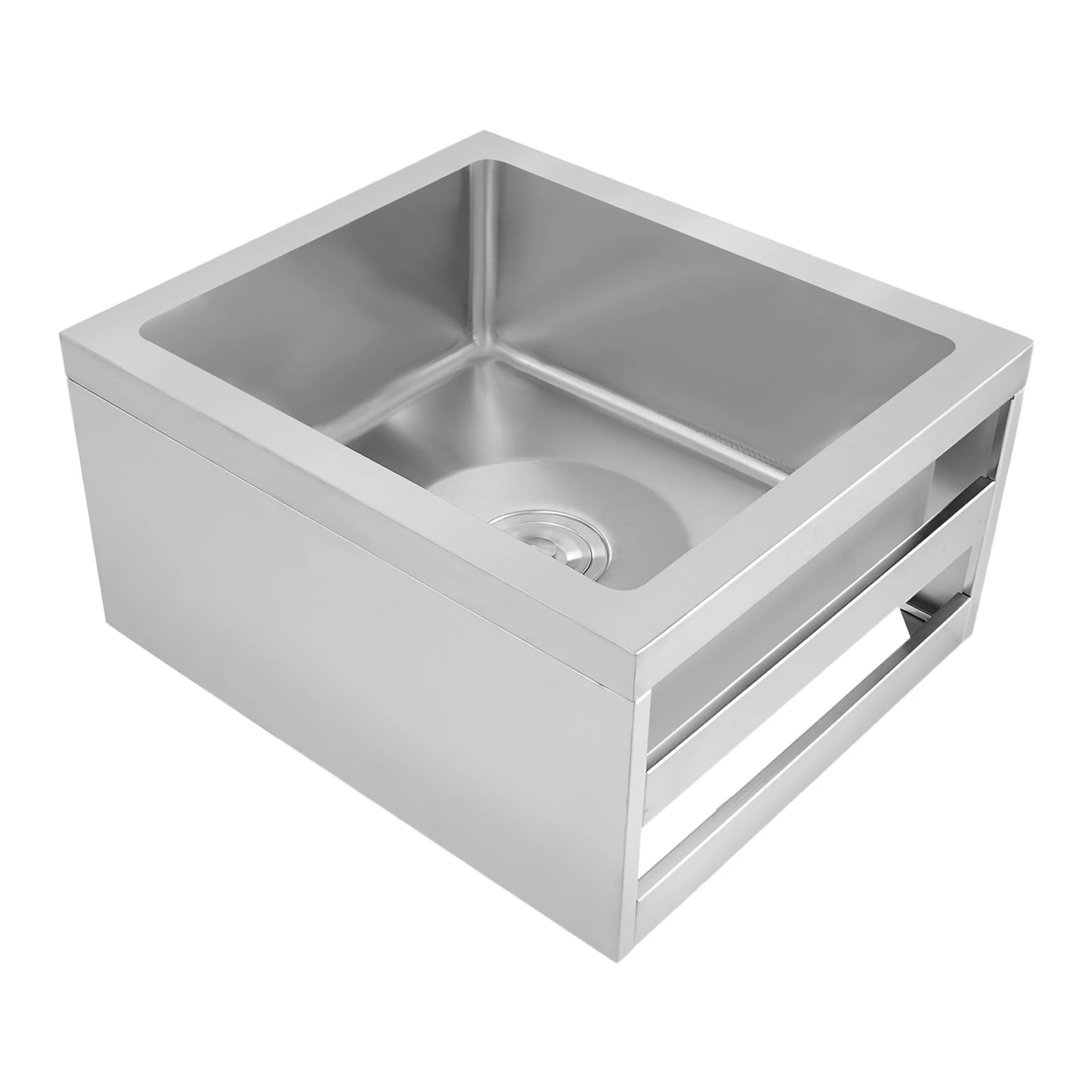 Commercial Floor Sink,304 Stainless Steel Mop Utility Sink,Freestanding Cleaning Basin for Home Restaurant Garage