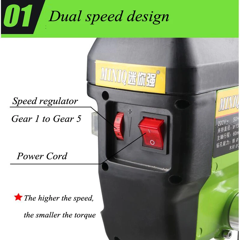 Taladro de cuentas 1,5-13mm Mini taladro de banco multifunción para el hogar 220V herramientas de fabricación de cuentas industriales fresadora 680W