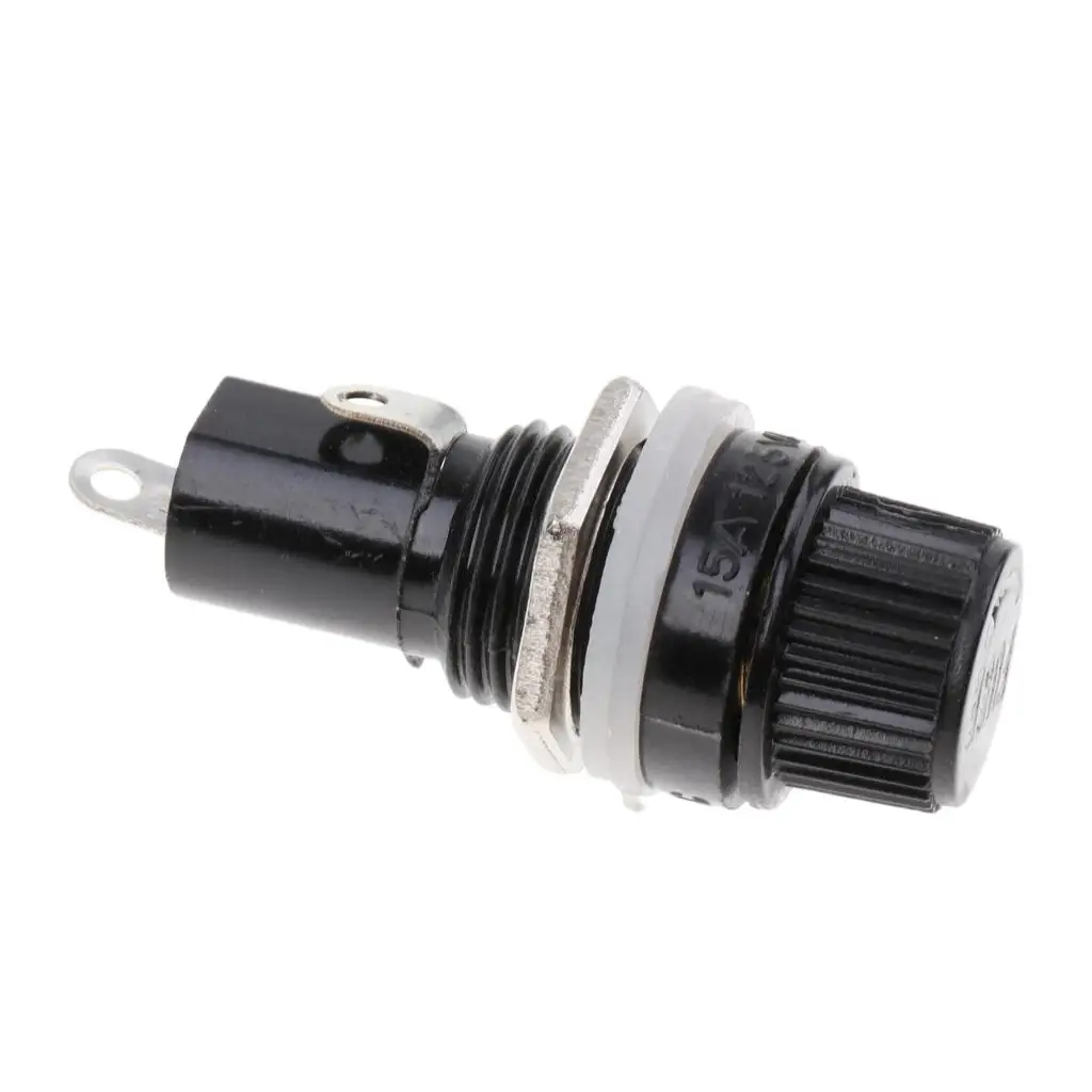 Panel Mount Fuse Holder 2 Terminals Screw Cap for 5mmx20mm Mini Glass Fuse Universal Automotive Fuse Box Accessory