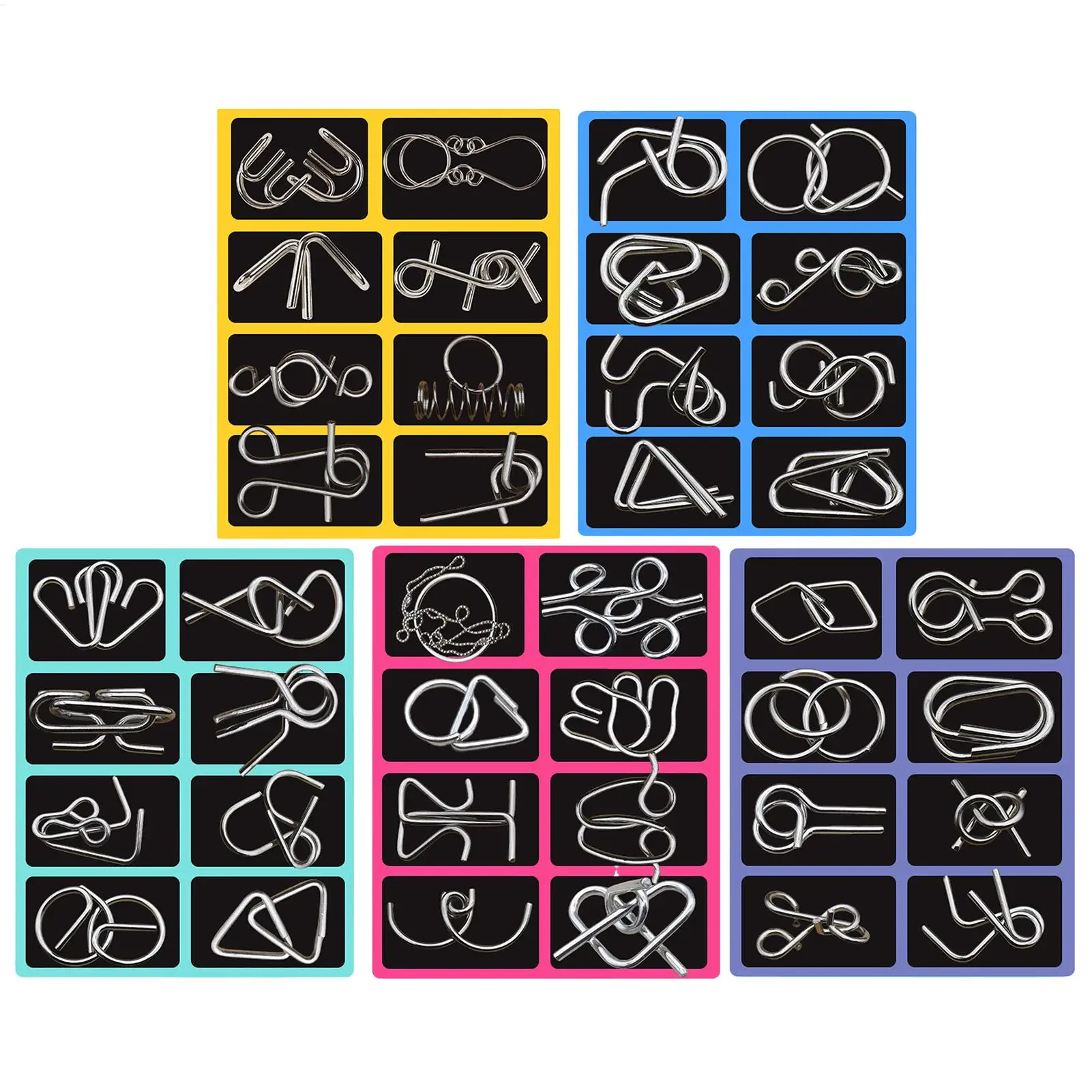 40 stuks metalen puzzels Brain Teasers I Q Test Intelligentiespel Educatief speelgoed voor volwassenen tieners, feestreizen thuiskantoor